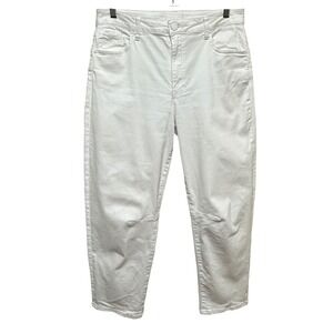 Kut from the Kloth Ashley Slouchy Barrel Jeans Womens 8 High Rise White Denim